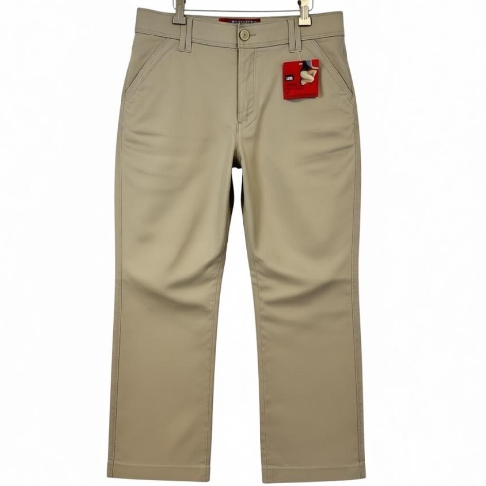NWT Lee Women’s Khaki Chino Sinfully Soft Straight Leg Pants Size 10 Petite